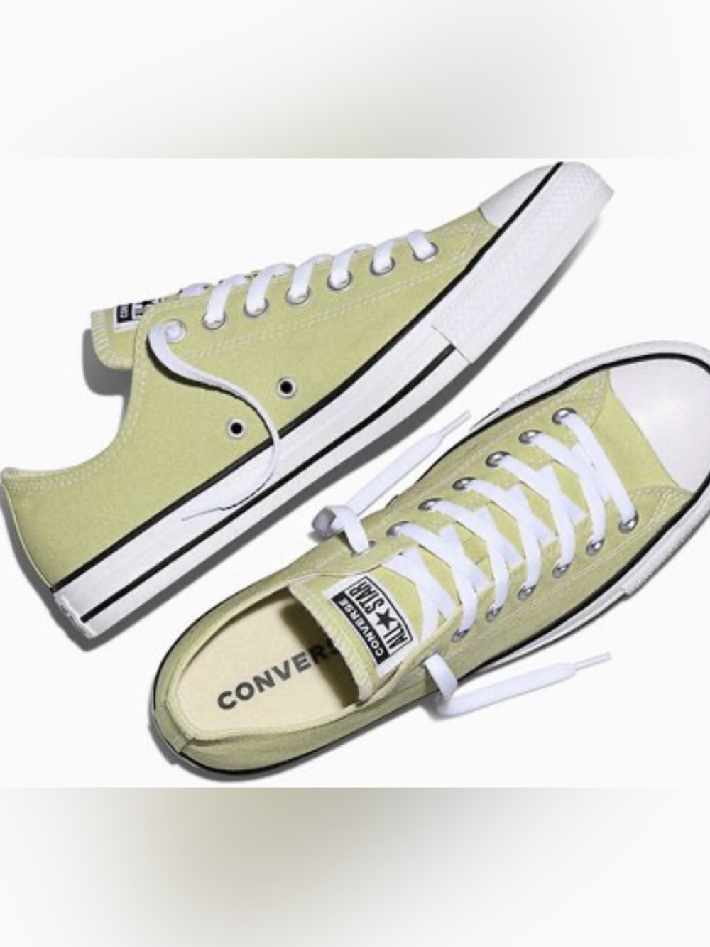 Converse Low Top Sneakers - Light Yellow & White